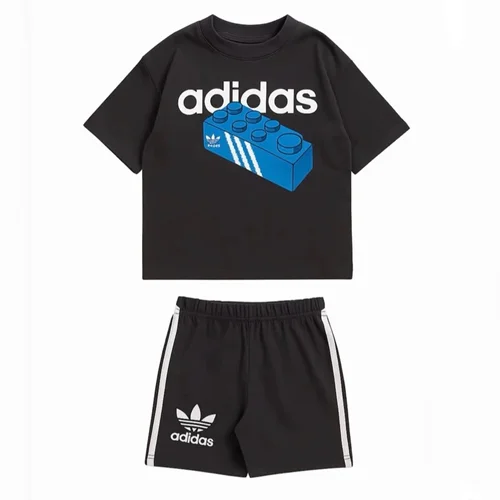 ست تی شرت آستین کوتاه و شلوارک راحتی پسرانه مدل ADIDAS لگو